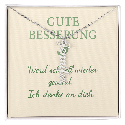 Namenskette vertikal inkl. Karte "Gute Besserung" - Variante 1