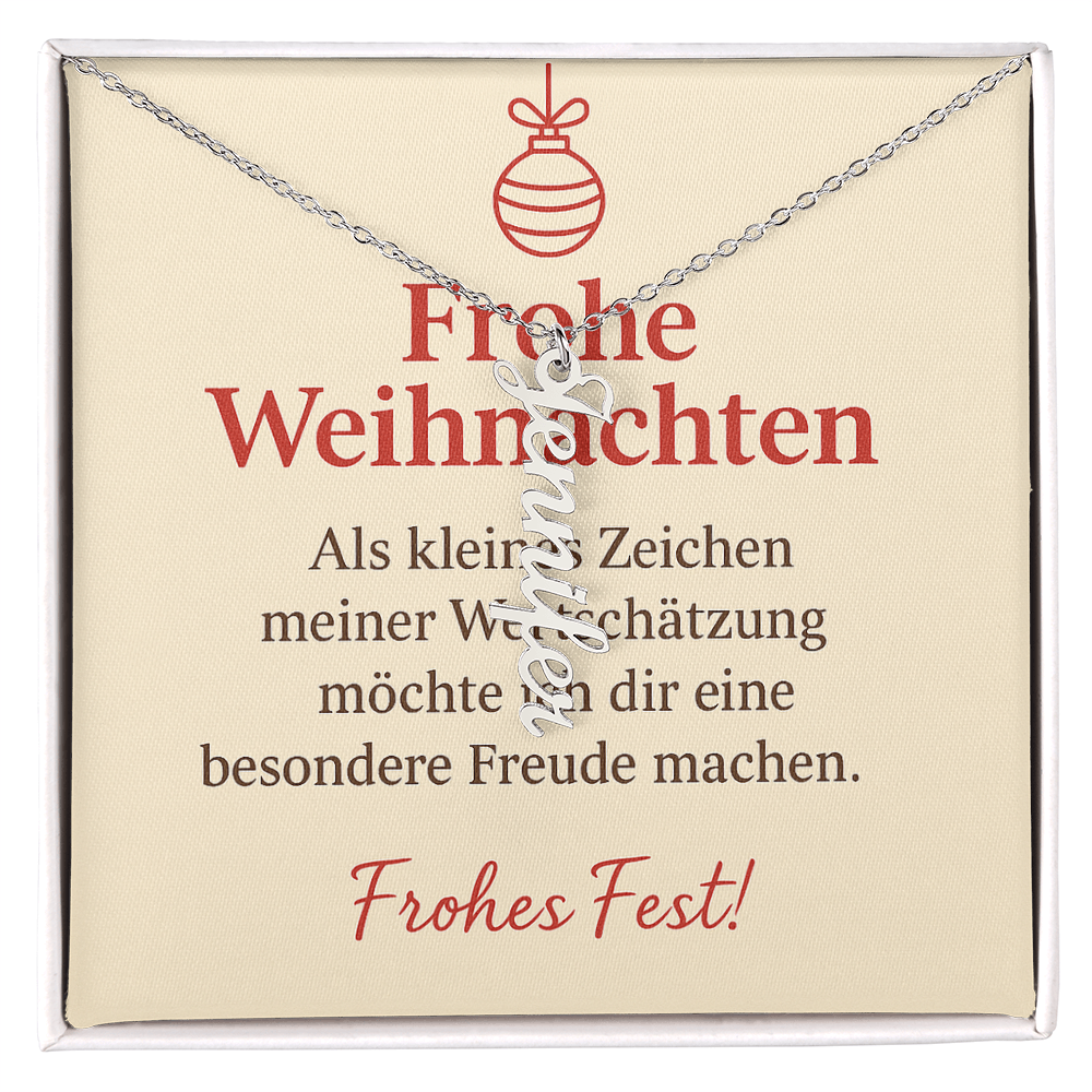 Namenskette vertikal inkl. Karte "Weihnachten" - Variante 3
