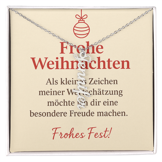 Namenskette vertikal inkl. Karte "Weihnachten" - Variante 3