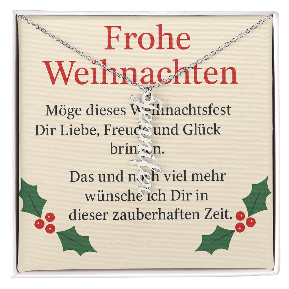 Namenskette vertikal inkl. Karte "Weihnachten" - Variante 5