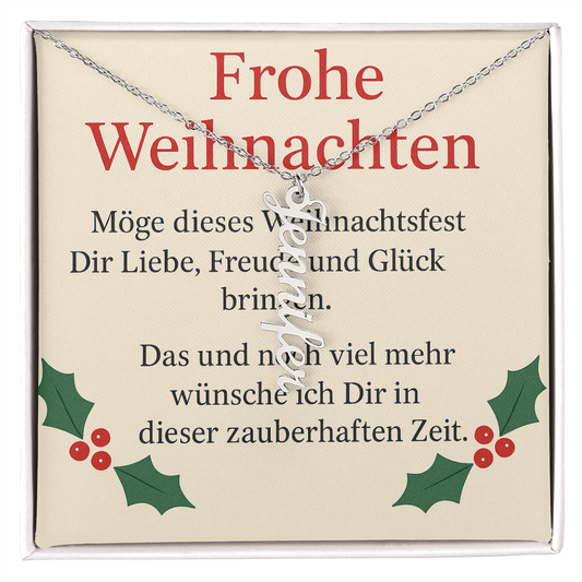 Namenskette vertikal inkl. Karte "Weihnachten" - Variante 5