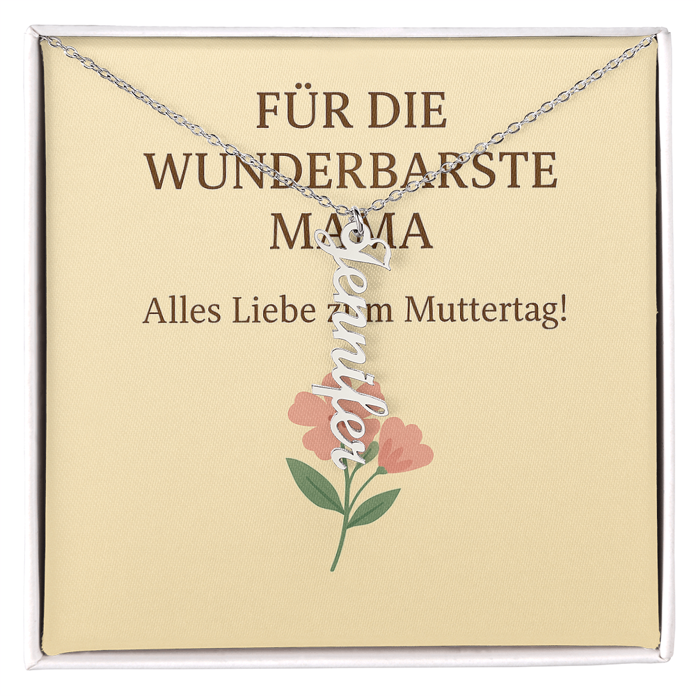 Namenskette vertikal inkl. Karte "Muttertag" - Variante 2