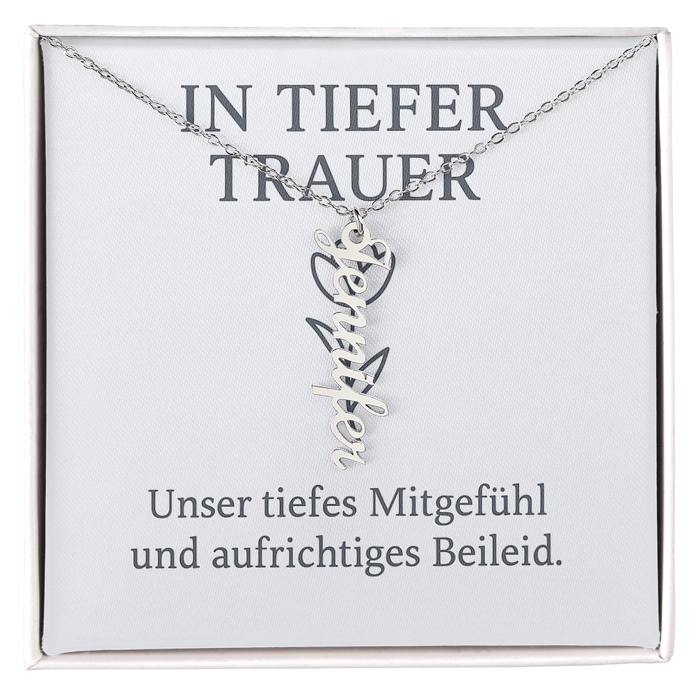 Namenskette vertikal inkl. Karte "Trauer" - Variante 1