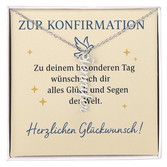 Namenskette vertikal inkl. Karte "Konfirmation" - Variante 1
