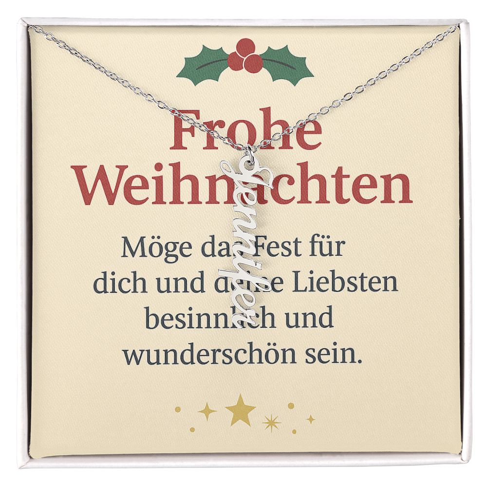 Namenskette vertikal inkl. Karte "Weihnachten" - Variante 2