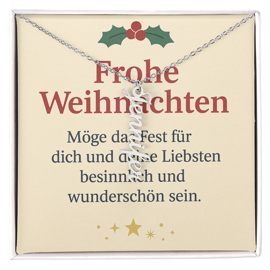 Namenskette vertikal inkl. Karte "Weihnachten" - Variante 2