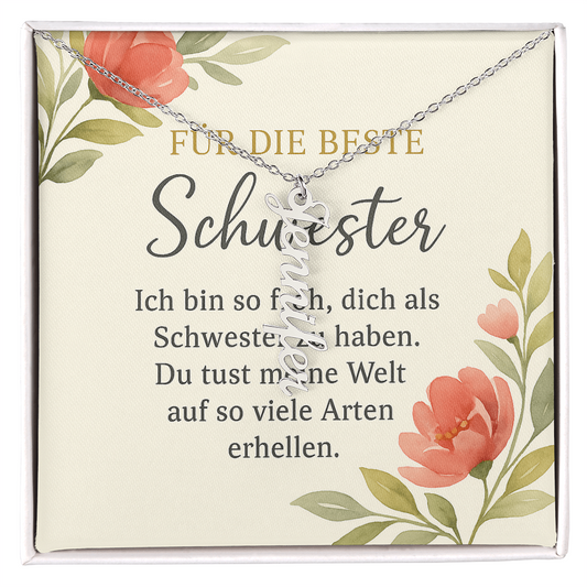Namenskette vertikal inkl. Karte "Schwester" - Variante 1