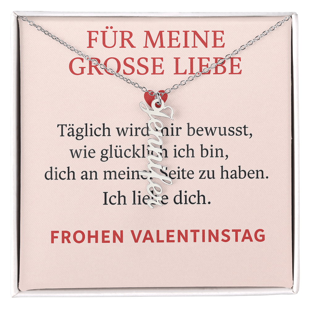 Namenskette vertikal inkl. Karte "Valentinstag" - Variante 4