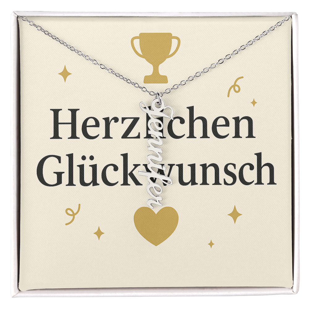 Namenskette vertikal inkl. Karte "Glückwunsche" - Variante 1