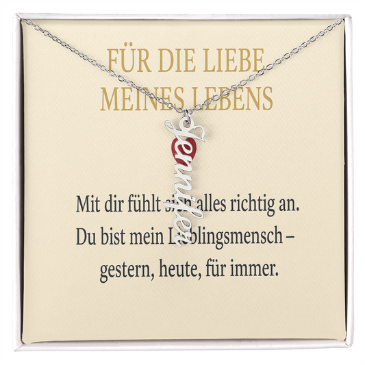 Namenskette vertikal inkl. Karte "Liebe" - Variante 1