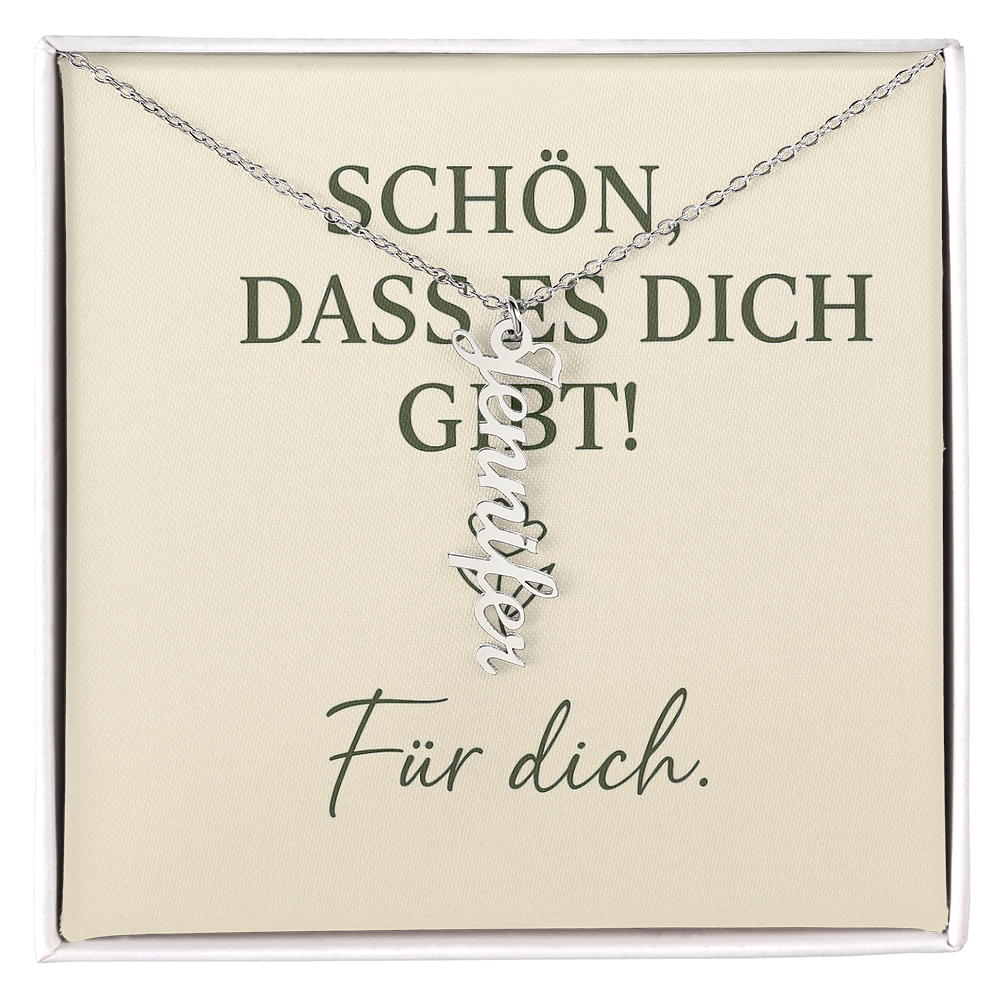 Namenskette vertikal inkl. Karte "Freundschaft" - Variante 2