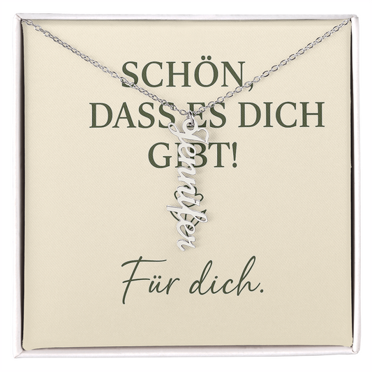 Namenskette vertikal inkl. Karte "Freundschaft" - Variante 2