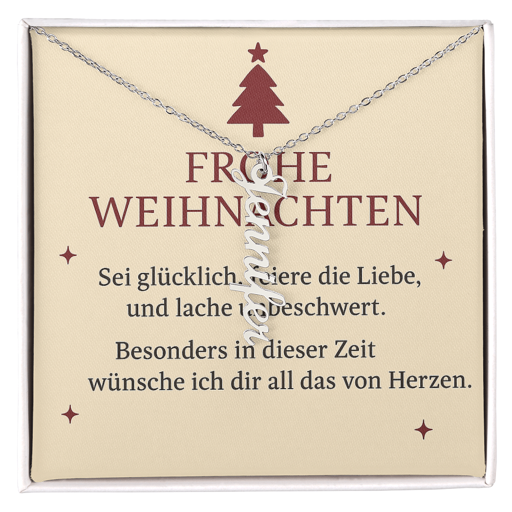 Namenskette vertikal inkl. Karte "Weihnachten" - Variante 4