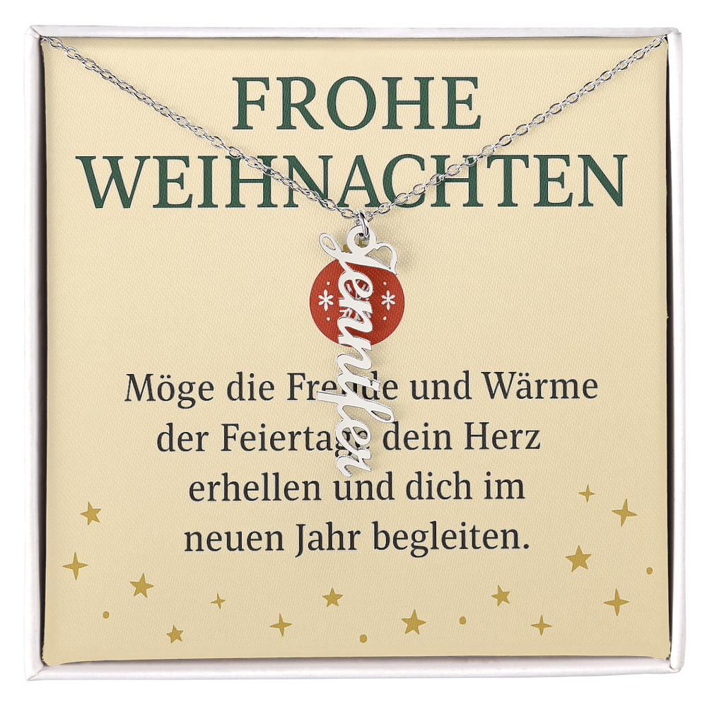 Namenskette vertikal inkl. Karte "Weihnachten" - Variante 1