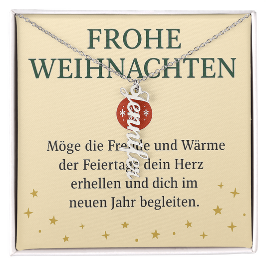 Namenskette vertikal inkl. Karte "Weihnachten" - Variante 1