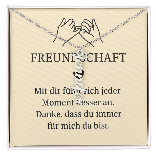 Namenskette vertikal inkl. Karte "Freundschaft" - Variante 1
