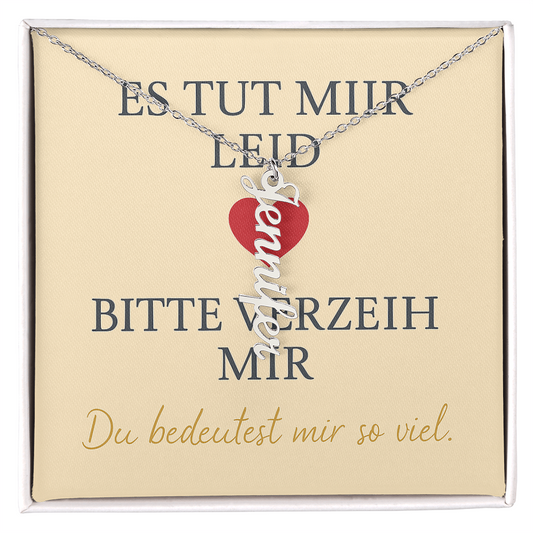 Namenskette vertikal inkl. Karte "Entschuldigung" - Variante 3