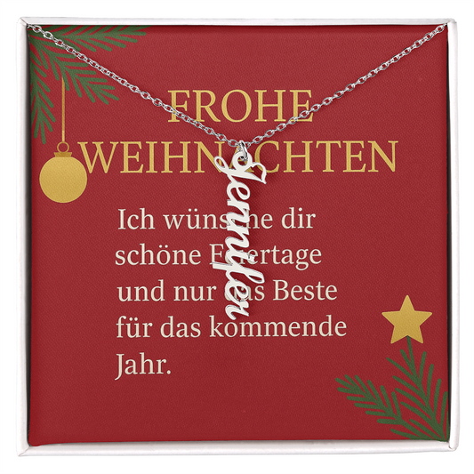 Namenskette vertikal inkl. Karte "Weihnachten" - Variante 7