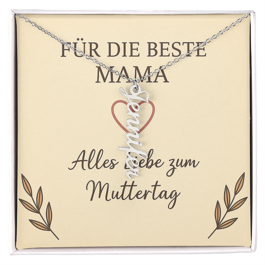 Namenskette vertikal inkl. Karte "Muttertag" - Variante 1