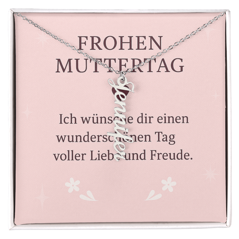 Namenskette vertikal inkl. Karte "Muttertag" - Variante 3