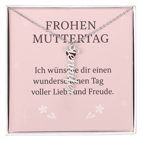 Namenskette vertikal inkl. Karte "Muttertag" - Variante 3