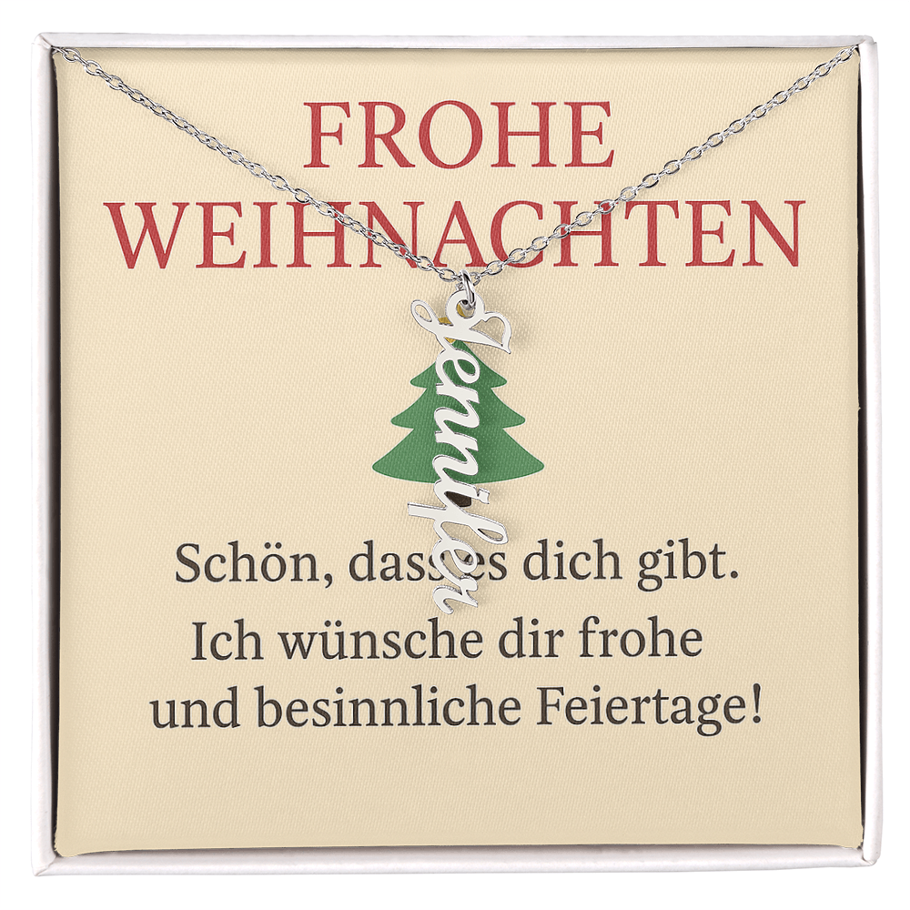 Namenskette vertikal inkl. Karte "Weihnachten" - Variante 6