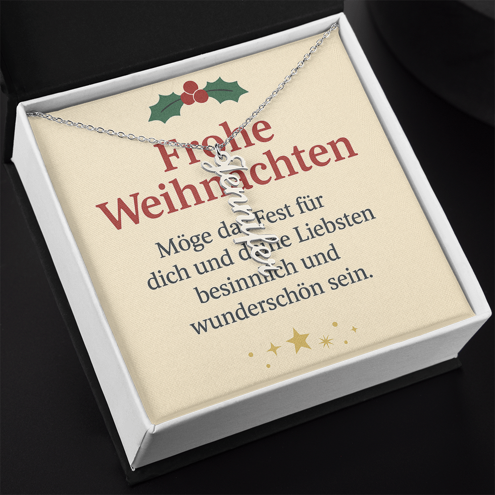 Namenskette vertikal inkl. Karte "Weihnachten" - Variante 2