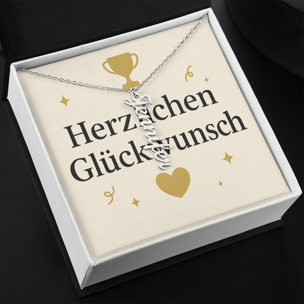 Namenskette vertikal inkl. Karte "Glückwunsche" - Variante 1