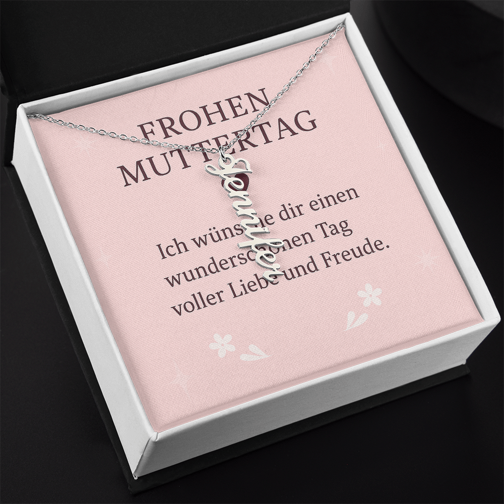 Namenskette vertikal inkl. Karte "Muttertag" - Variante 3