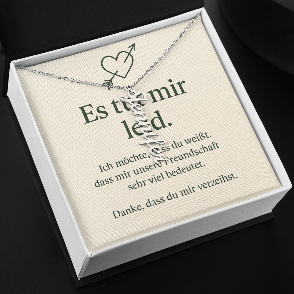 Namenskette vertikal inkl. Karte "Entschuldigung" - Variante 1