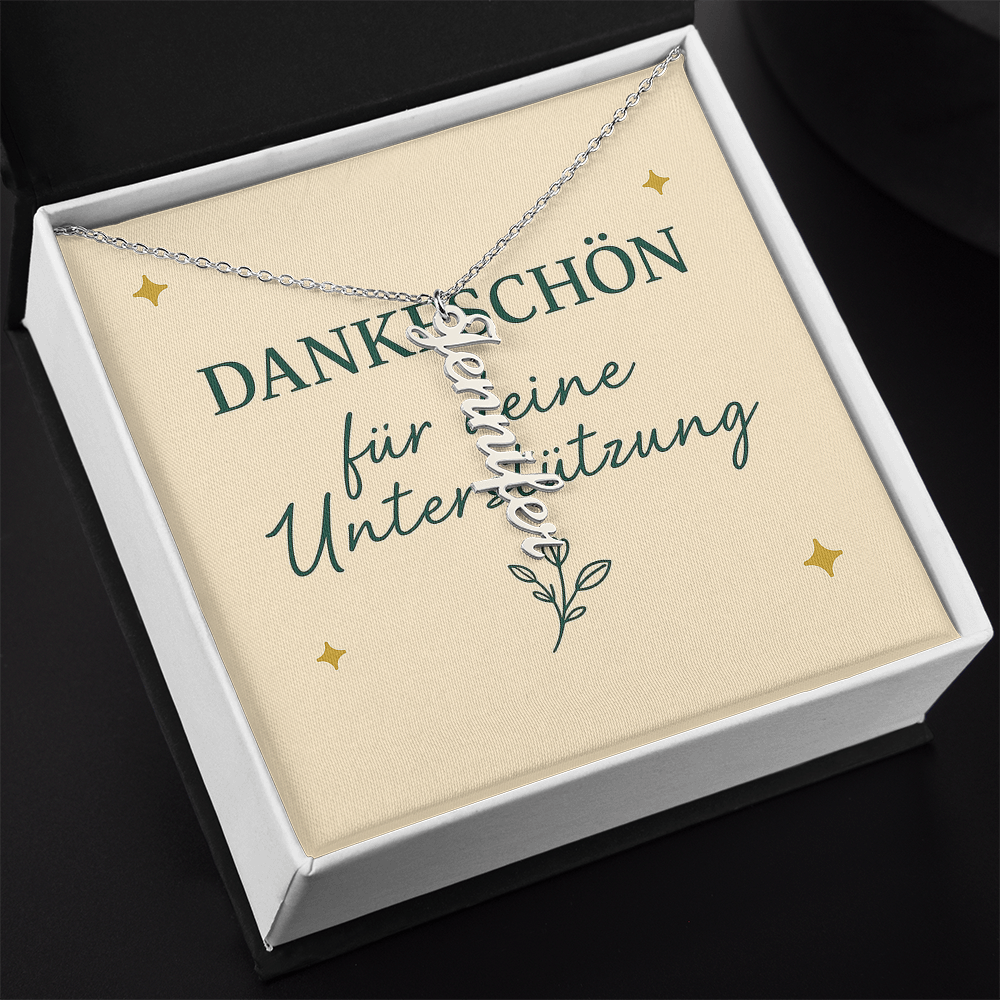 Namenskette vertikal inkl. Karte "Dankeskarte" - Variante 4