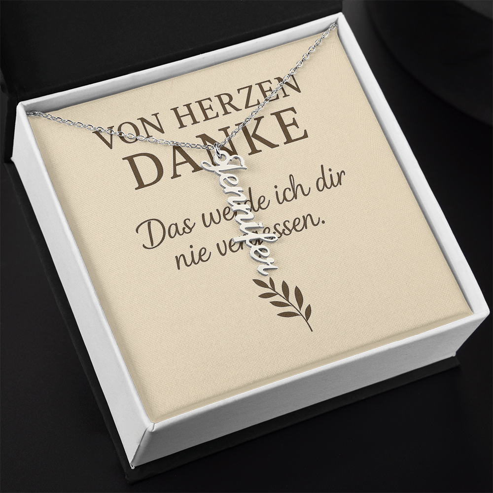 Namenskette vertikal inkl. Karte "Dankeskarte" - Variante 2