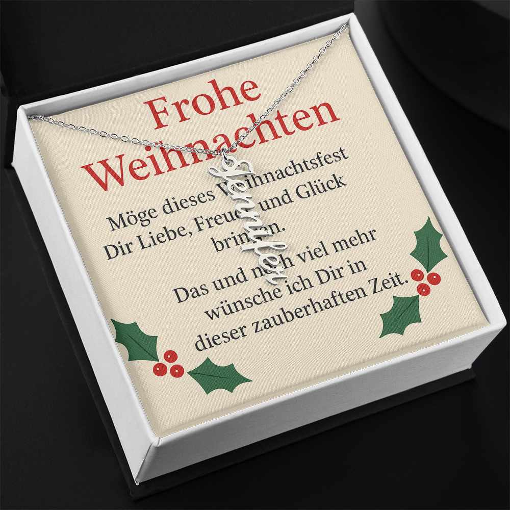 Namenskette vertikal inkl. Karte "Weihnachten" - Variante 5
