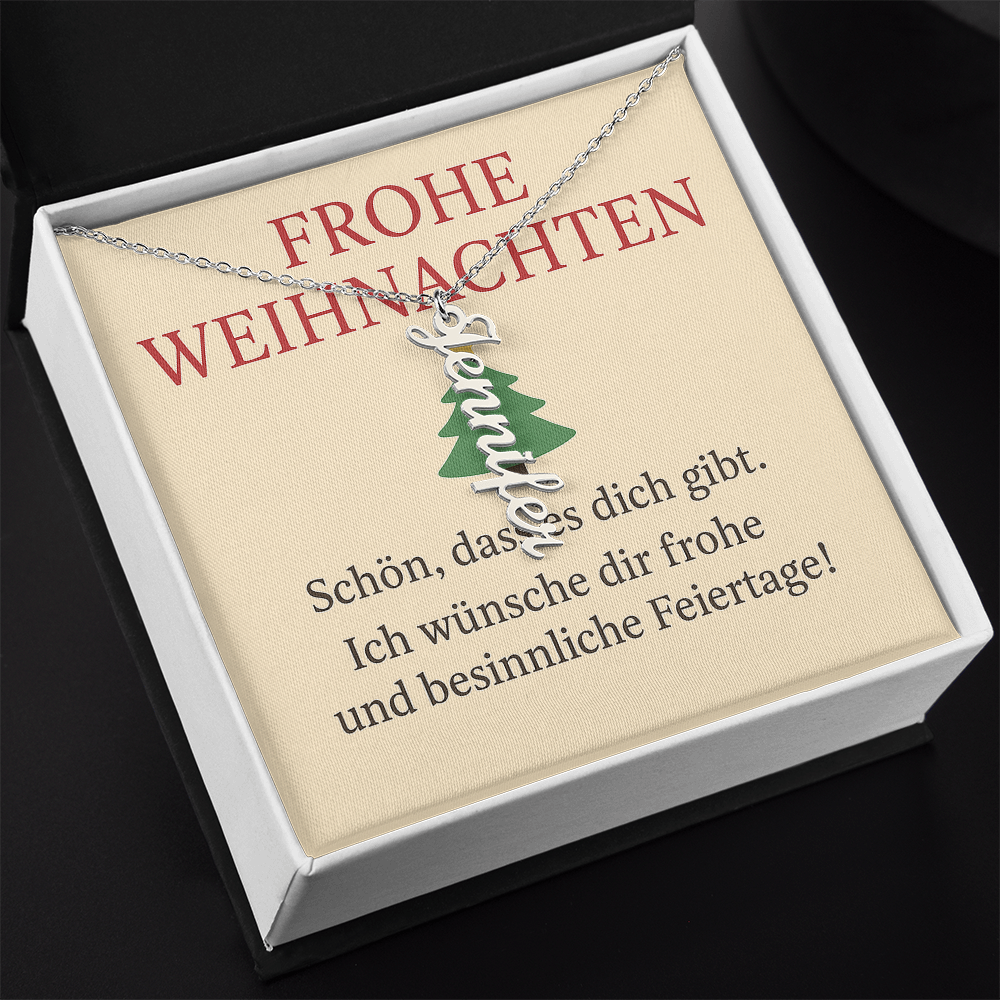 Namenskette vertikal inkl. Karte "Weihnachten" - Variante 6