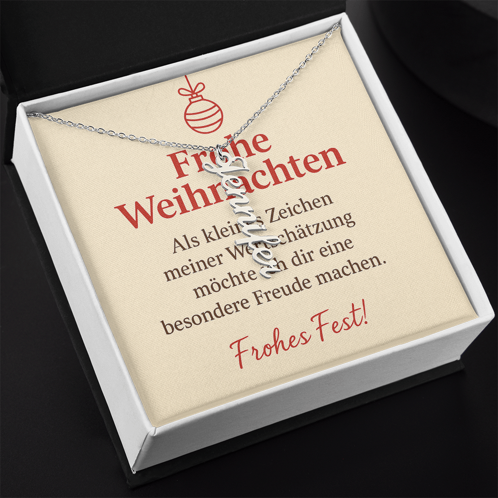 Namenskette vertikal inkl. Karte "Weihnachten" - Variante 3