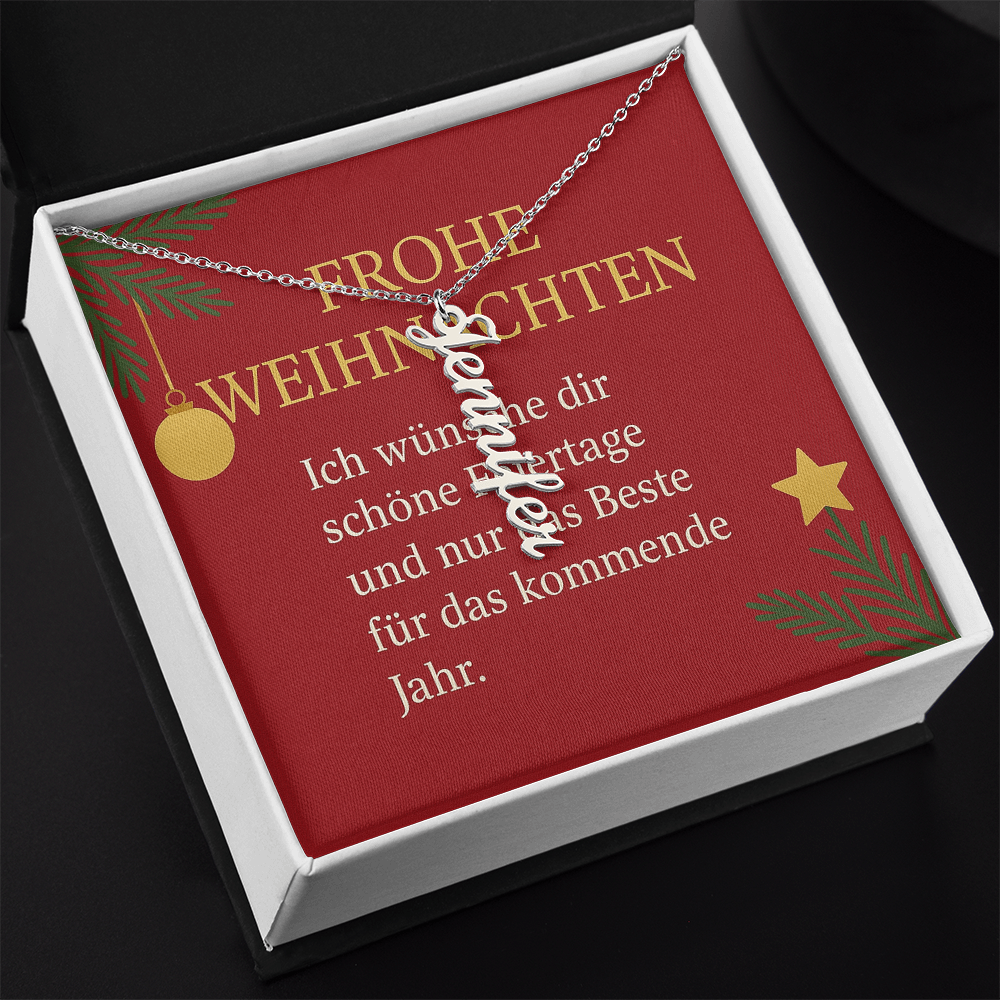 Namenskette vertikal inkl. Karte "Weihnachten" - Variante 7