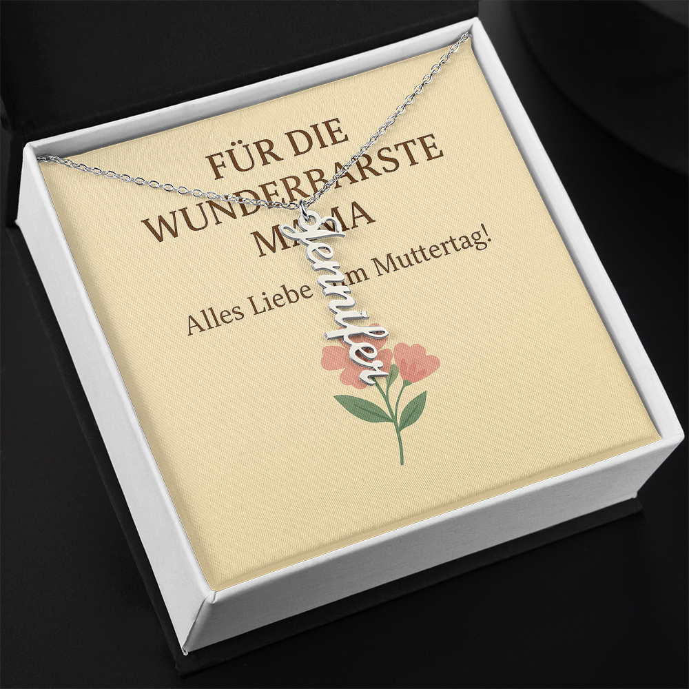 Namenskette vertikal inkl. Karte "Muttertag" - Variante 2