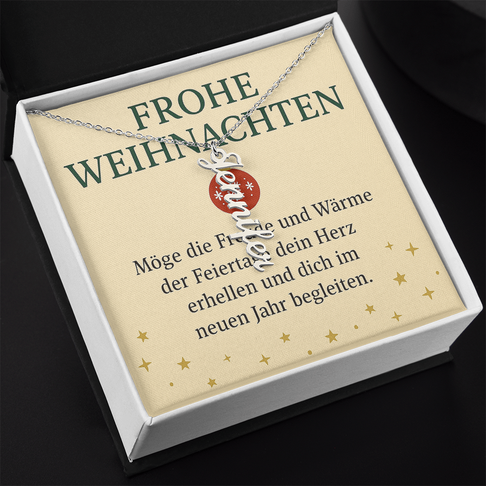 Namenskette vertikal inkl. Karte "Weihnachten" - Variante 1