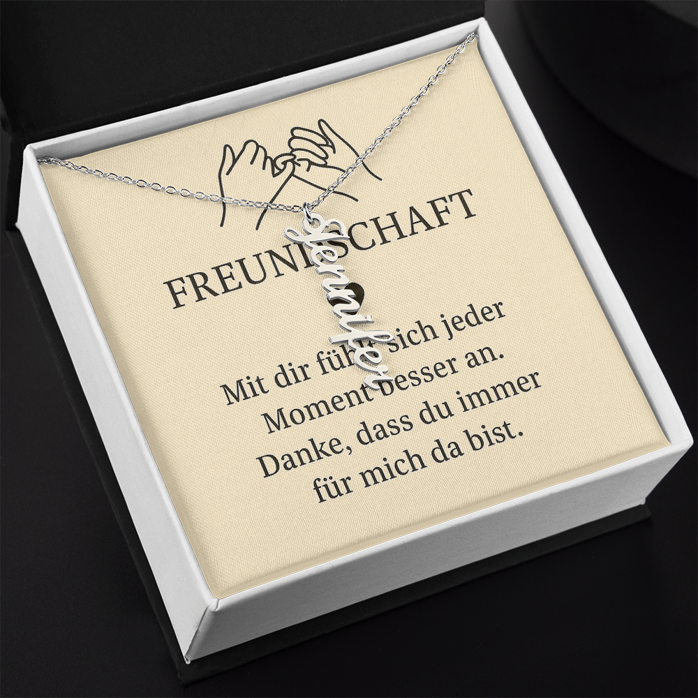 Namenskette vertikal inkl. Karte "Freundschaft" - Variante 1