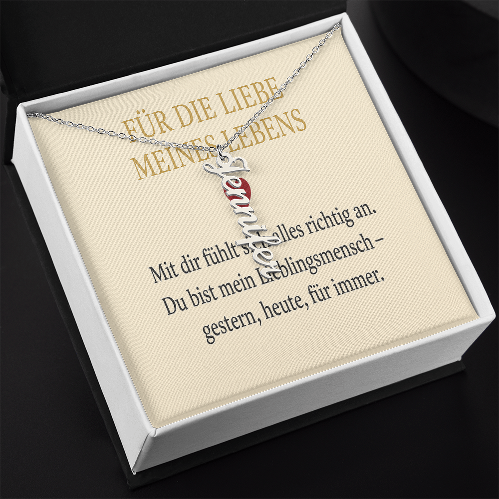 Namenskette vertikal inkl. Karte "Liebe" - Variante 1