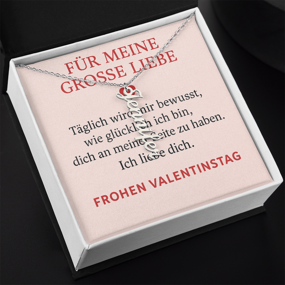 Namenskette vertikal inkl. Karte "Valentinstag" - Variante 4