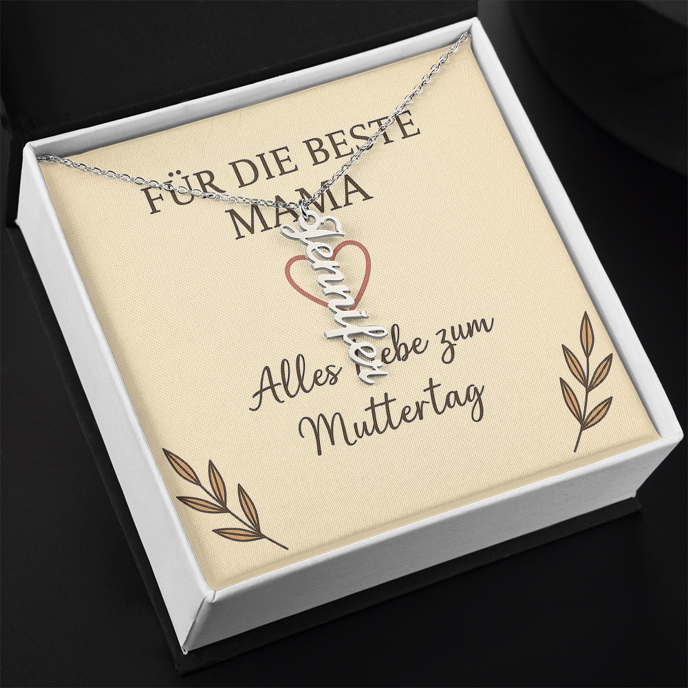 Namenskette vertikal inkl. Karte "Muttertag" - Variante 1