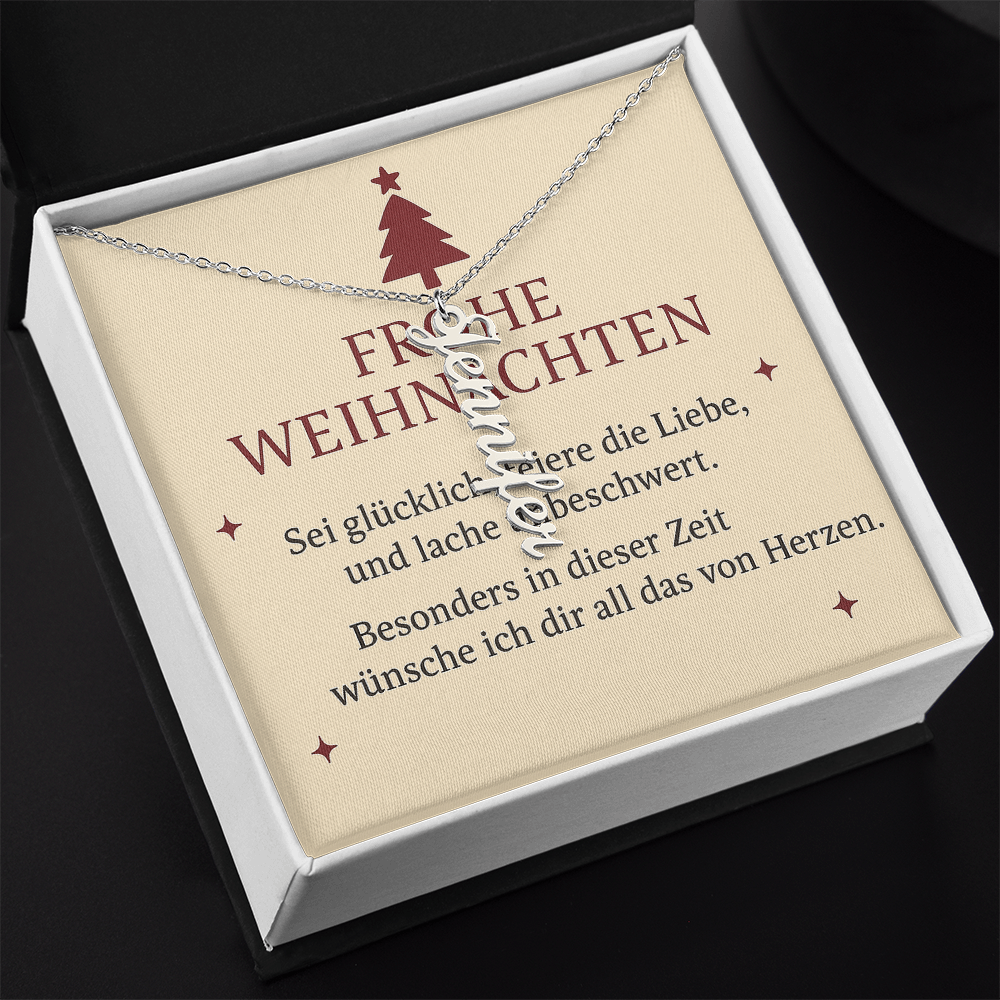 Namenskette vertikal inkl. Karte "Weihnachten" - Variante 4