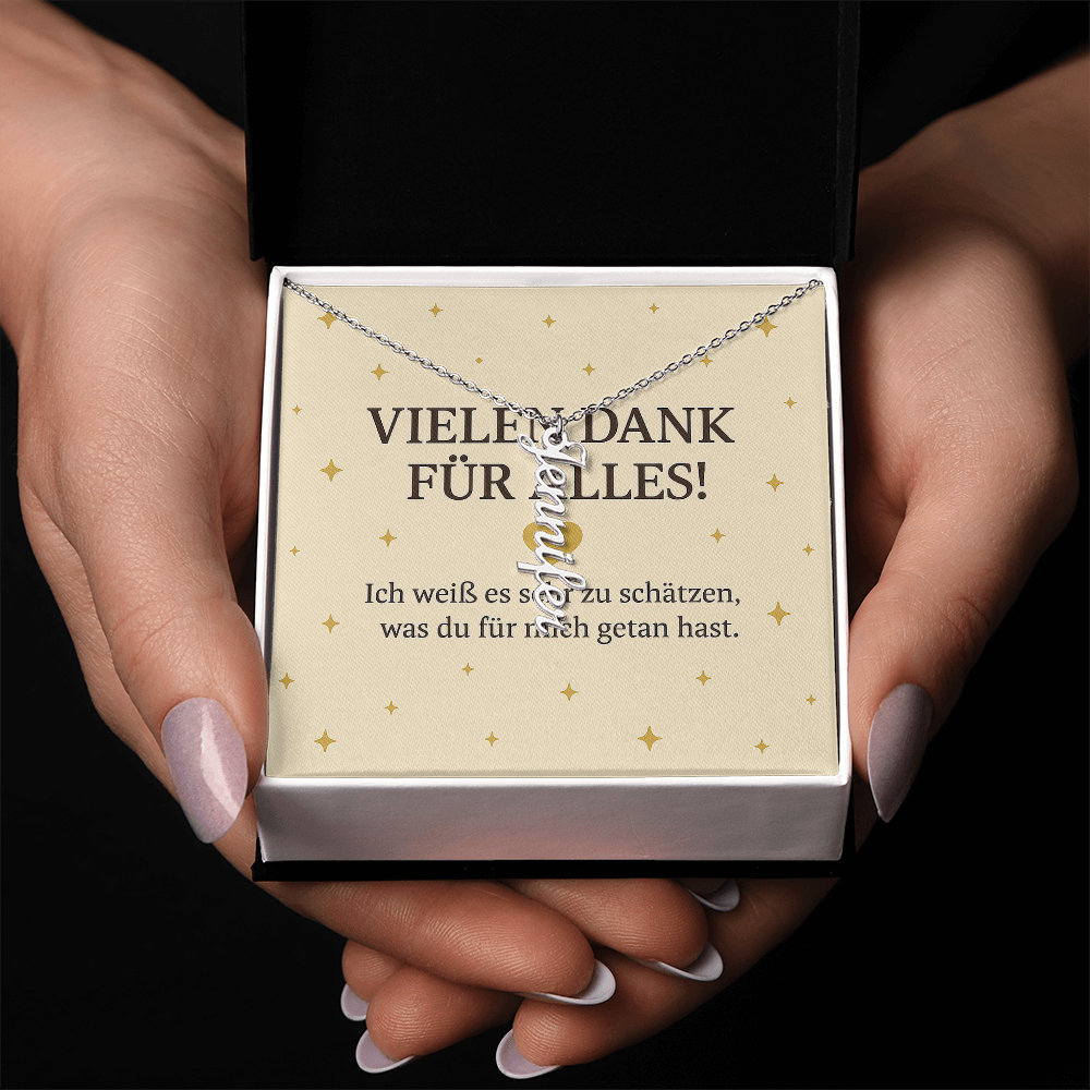 Namenskette vertikal inkl. Karte "Dankeskarte" - Variante 1
