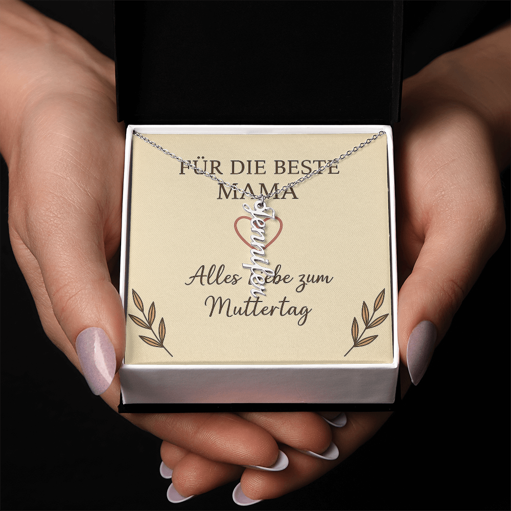 Namenskette vertikal inkl. Karte "Muttertag" - Variante 1