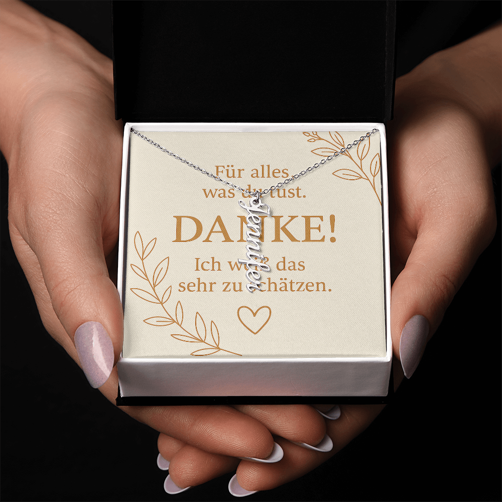 Namenskette vertikal inkl. Karte "Dankeskarte" - Variante 3