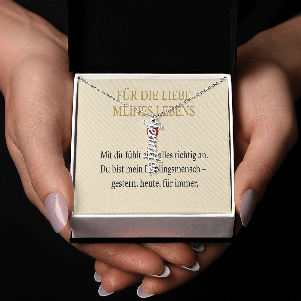 Namenskette vertikal inkl. Karte "Liebe" - Variante 1