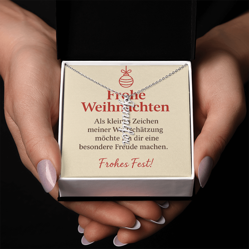 Namenskette vertikal inkl. Karte "Weihnachten" - Variante 3