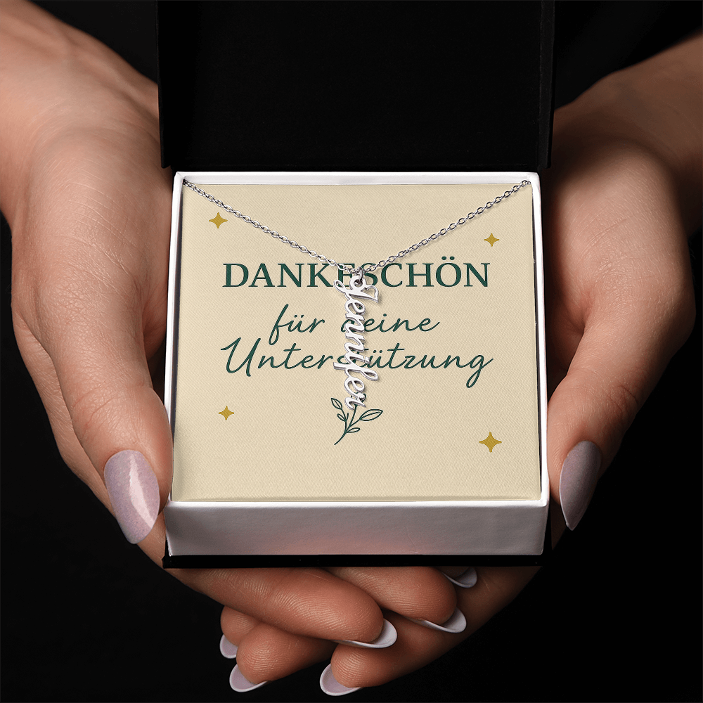 Namenskette vertikal inkl. Karte "Dankeskarte" - Variante 4