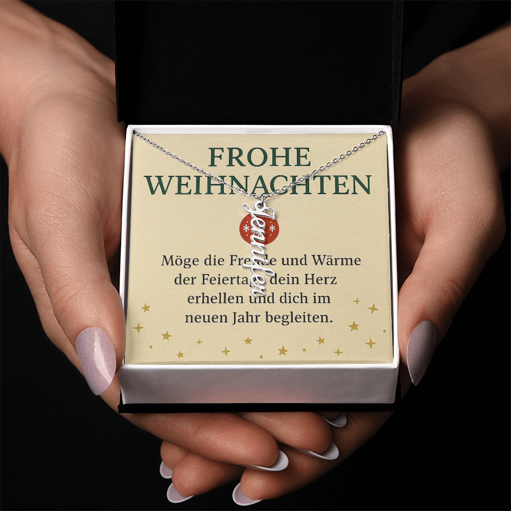 Namenskette vertikal inkl. Karte "Weihnachten" - Variante 1